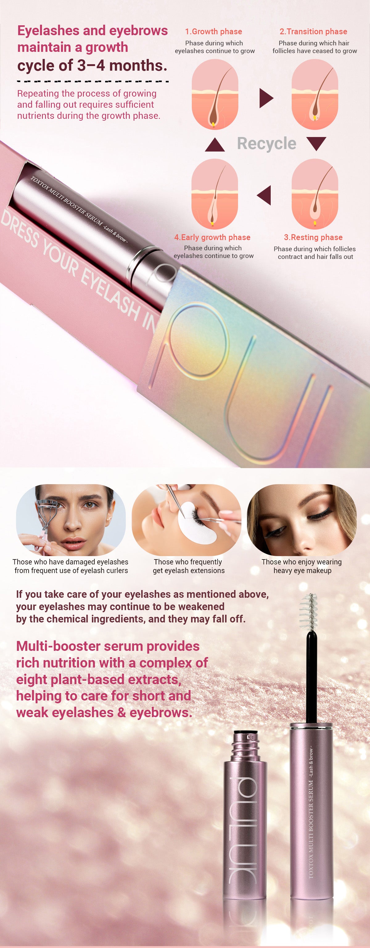 Serum Multi Booster Puluk for Øyevipper og Bryn - 5ml