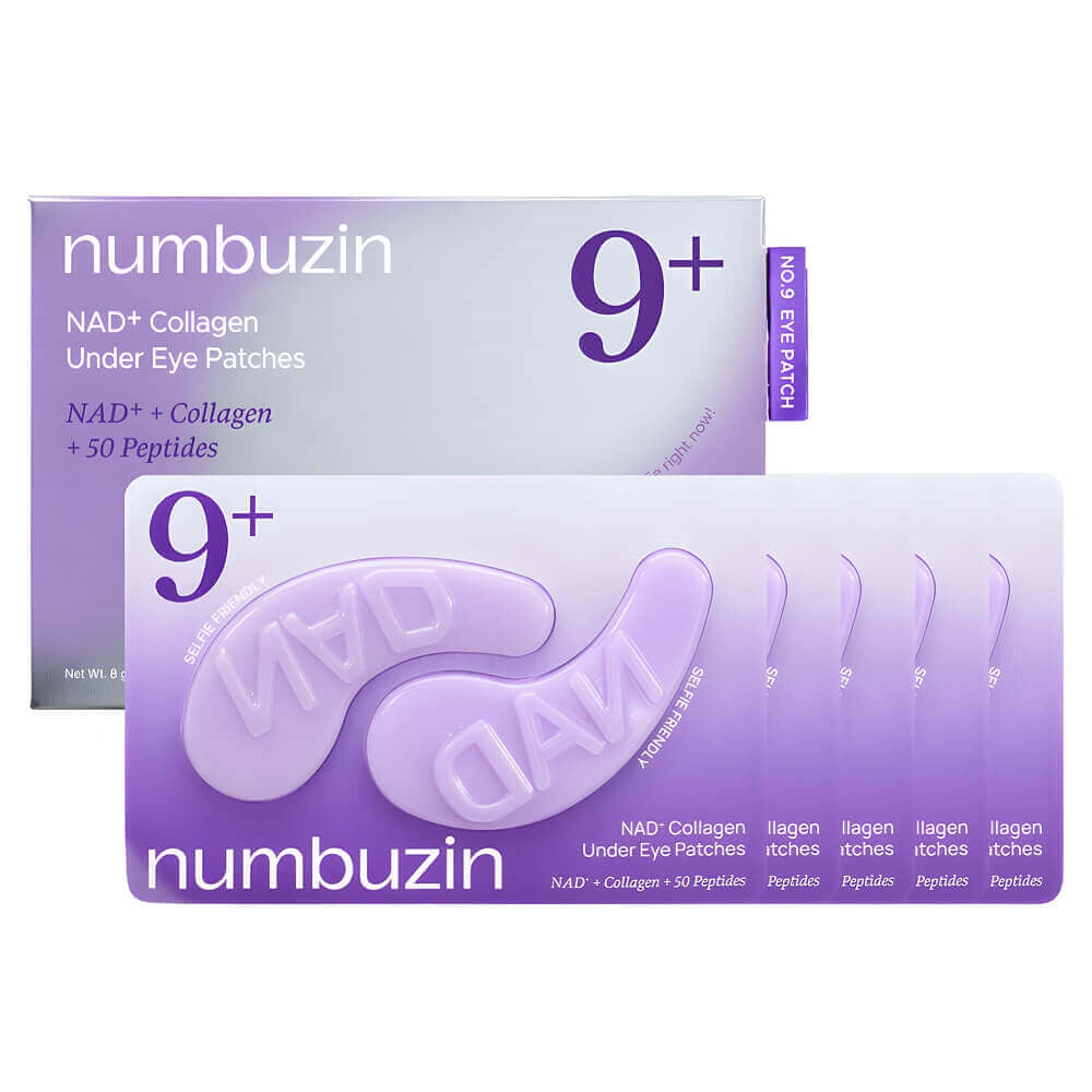numbuzin No.9 NAD+ Collagen Under Eye Patches med NAD+, kollagen og 50 peptider